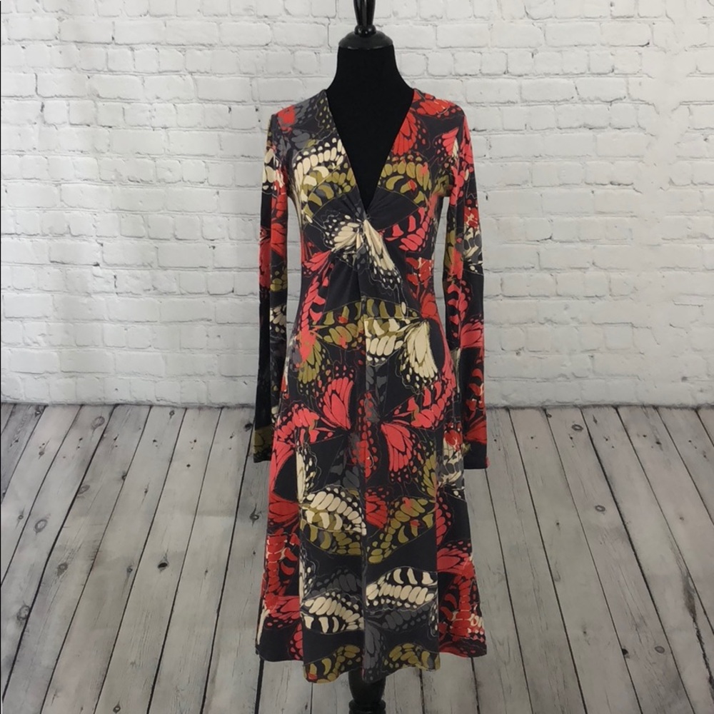 CAbi Longsleeve Dress SZ Small Butterflies